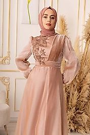 JAN JAN KUMAŞ EL İŞLEME TESETTÜR ABİYE (K17745)